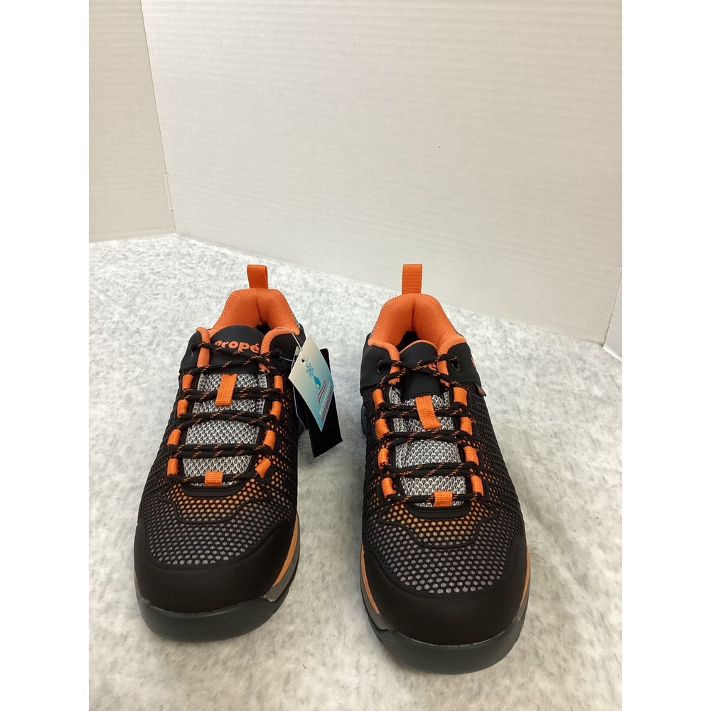 Propet Vestiro Mens 8 X 3E Waterproof‎ Hiking Shoes Black Orange MOA042M Vibram